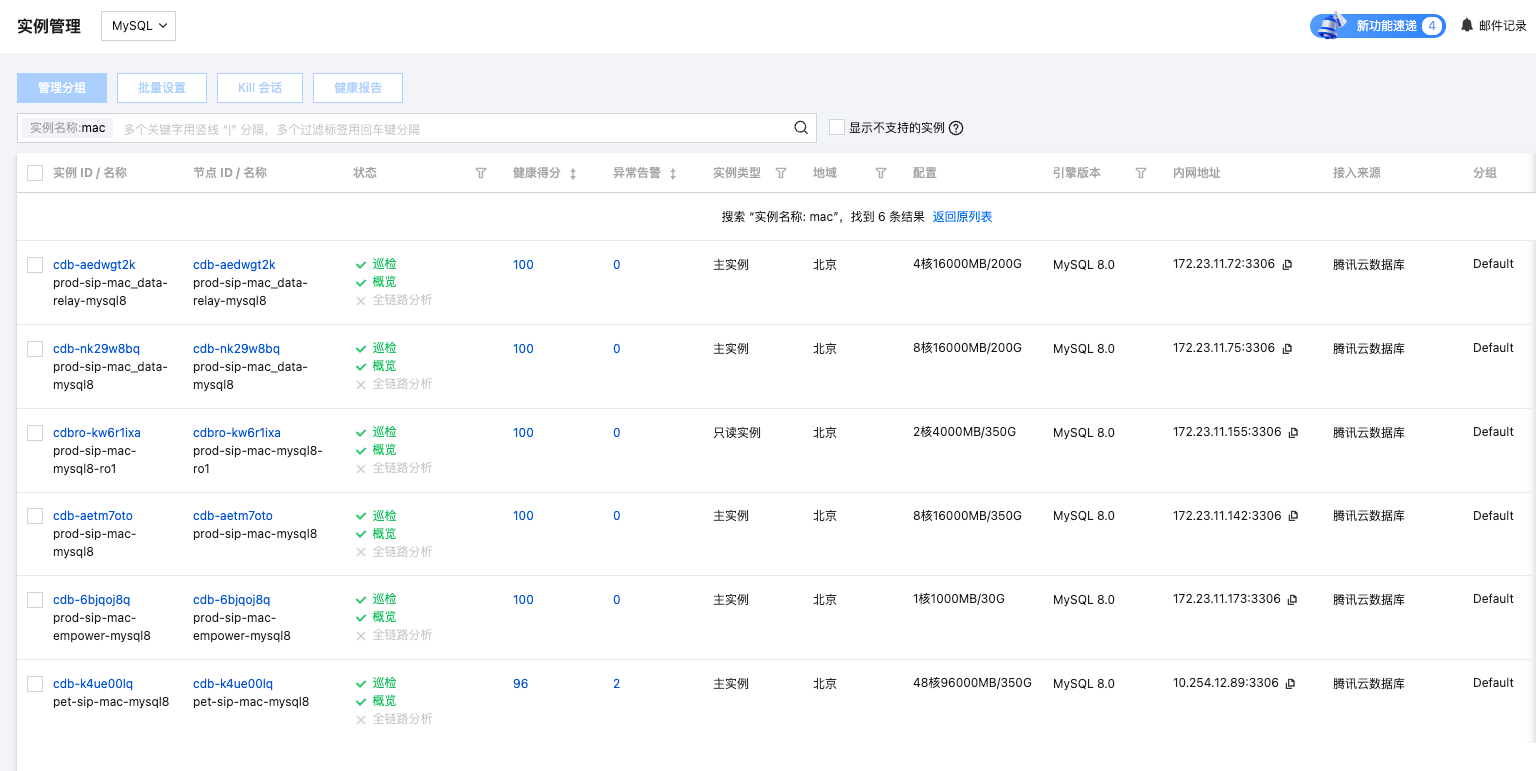 MySQL资源信息